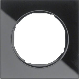 Berker - Abdeckrahmen Rahmen Glas/sw 10112216 1fach, rund