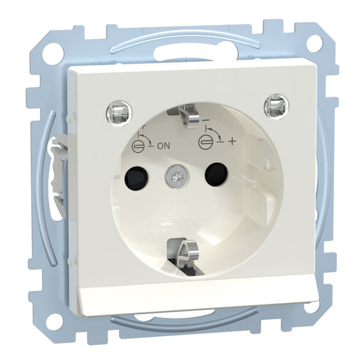 Merten - Steckdose SCHUKO-Steckdose pws/gl MEG2304-0319 Lichtausl.LED-Bel