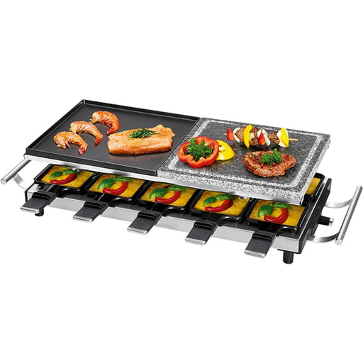 PROFICOOK - Raclette m.heißem Stein PC-RG1144 inox 10Pfännchen