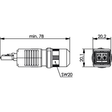 Telegärtner - LWL-Steckverbinder STX V4 LC-D Steckerset 100007562 SM