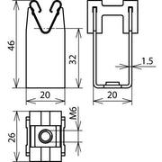 DEHN - Leitungshalter für Blitzschutz Leitungshalter LH DG 8 H32 IGM6 CU DEHNgrip Cu f. H32mm