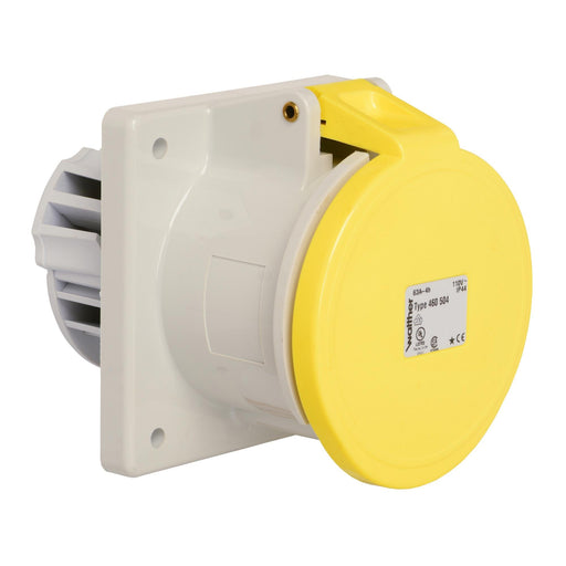 Walther Werke - CEE-Anbausteckdose (IEC 60309) Anbaudose gerade 63A 460504 5P 110V 4h IP44