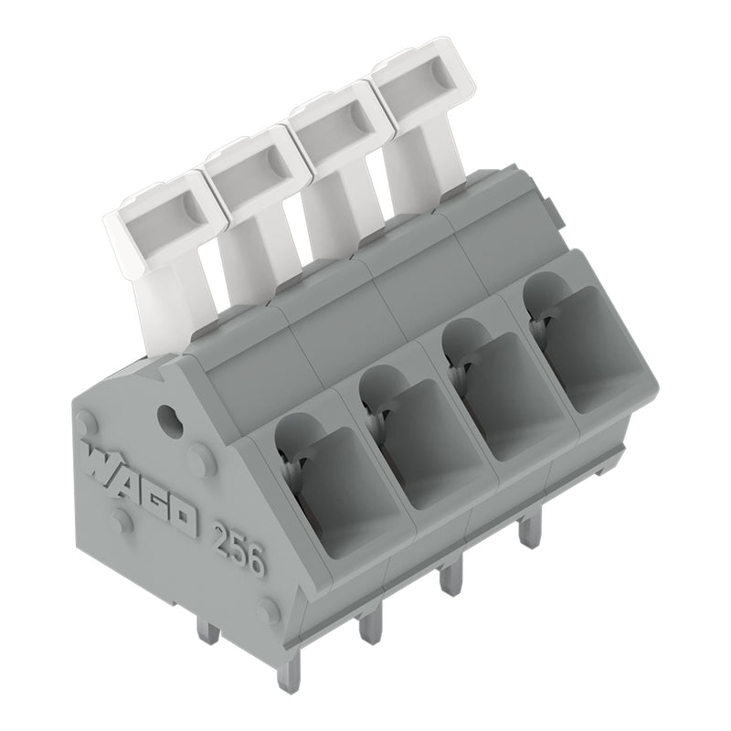 WAGO - Leiterplattenklemme 256-407/332-009/999- Drücker,2,5mm²,lgrau − 30 Stück