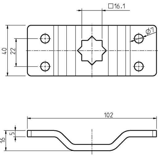 DELTA DORE - Zubehör/Ersatzteile für Tor-/Rollladenantriebe Antriebslager 4016-04 16mm Stern, gekröpft