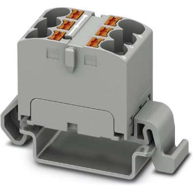 Phoenix Contact - Durchgangs-Reihenklemme Verteilerblock PTFIX 12X4-NS35A BN waager 0,2-6qmm, br − 8 Stück