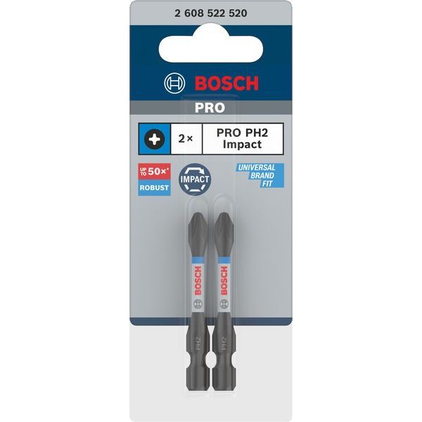 Bosch - Bit-Set PRO Phillips Impact Bit, 2608522520VE(2) PH2, 55 mm, 2-tlg