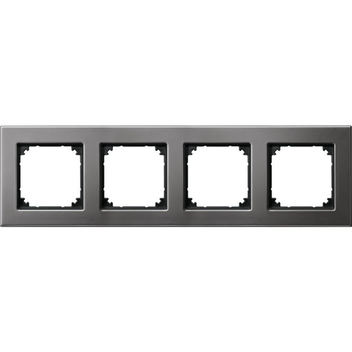 Merten - Abdeckrahmen Metallrahmen 4f.rho/gr 475414 waage/senkrecht