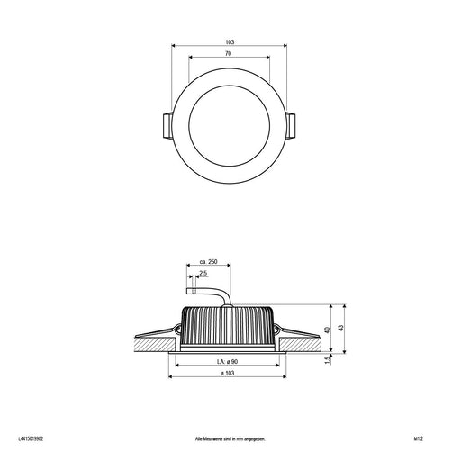 EVN Lichttechnik - Downlight/Strahler/Flutlicht LED Deckeneinbauleuchte L4415019902 24VDC RGB+3K rd ws