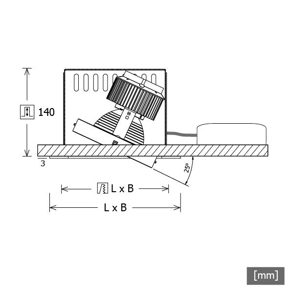 LTS Licht&Leuchten - Downlight/Strahler/Flutlicht LED-Einbaustrahler SCEKLP 20.2040.35 sw Scene2 840 35° D140