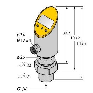 Turck - Druckschalter Drucksensor PS0.25V-50 #6833911 verdrehbar − 1 Stück