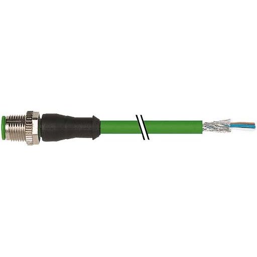 Murrelektronik - Konfektioniertes Sensor-Aktor-Kabel M12-Stecker gerade 7000-14541-7960500 geschirmt grün 5m