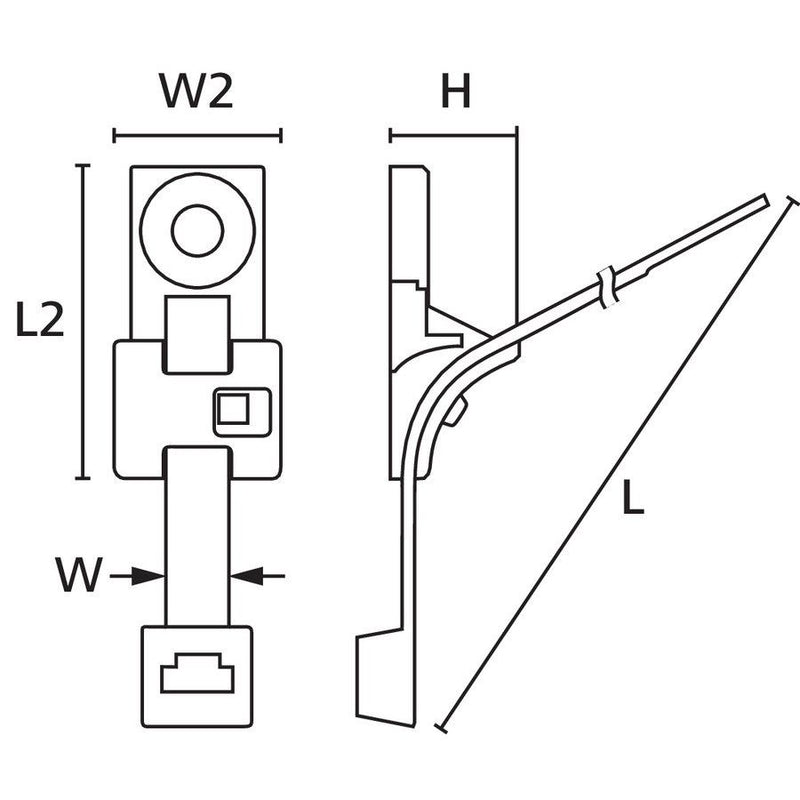 HellermannTyton - Kabelbinder Befestigungsbinder T120RHDM6-HIRHS-BK 390x7,6mm − 100 Stück