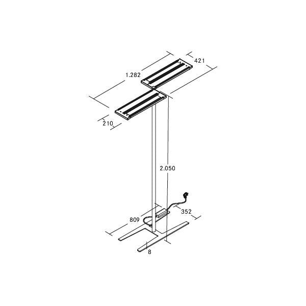 Brumberg Leuchten - Stehleuchte LED-Stehleuchte 77442174ST 2 Köpfe, 4000K, ws