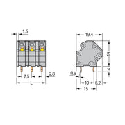 WAGO - Leiterplattenklemme 745-3155 4mm² − 84 Stück