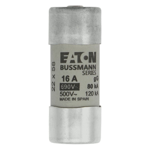 Eaton - Zylindrische Sicherung Sicherungseinsatz Nieders. CYL GG 22,#C22G16S 16A AC 690V 80kA − 10 Stück