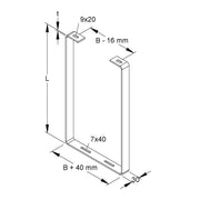 Niedax - Wand- und Deckenbügel für Kabeltragsystem Tunnelabhängung Form A TAH-A 100/400 E3 1-lagig