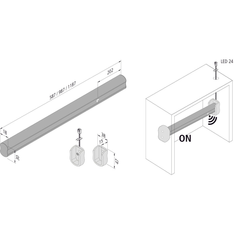 Hera - Lichtleiste LED-Kleiderstangenleuchte 20203020201