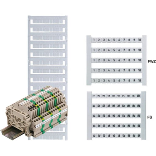 Weidmüller - Klemmenmarkierung Klemmenmarkierer DEK 5 GW X dekafix ws − 50 Stück