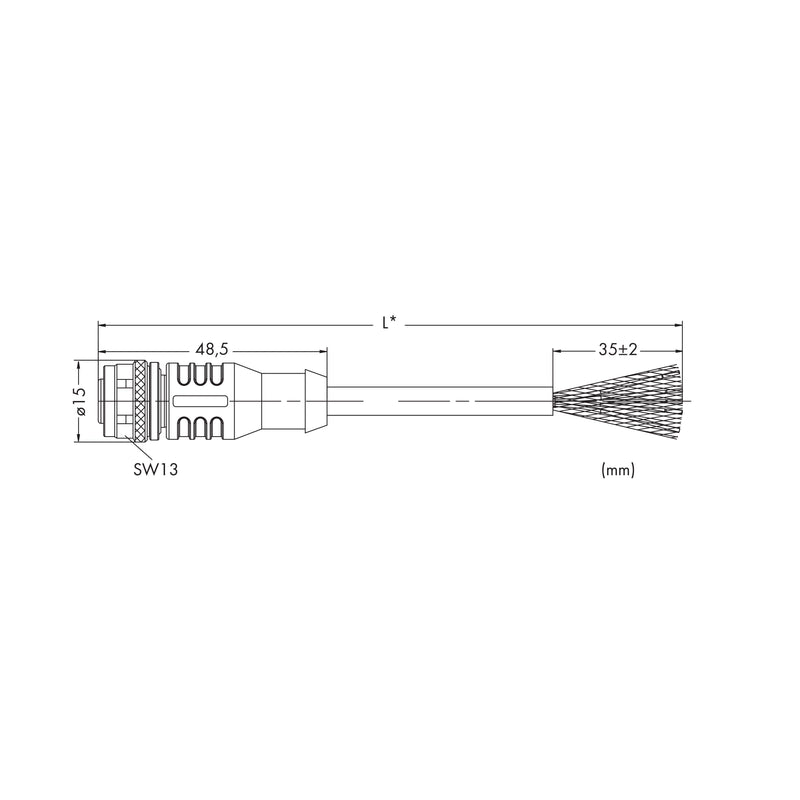 WAGO - Patchkabel Kupfer Industrie CANopen-/DeviceNet-Leitung 756-1401/060-100 5-polig,violett − 1 Stück