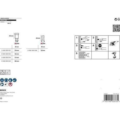 Bosch - Bohrkronenset PRO Ceramic dry X-Lock 2608599037 Bohrkronen-Set 68x33