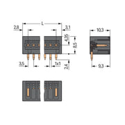 WAGO - Leiterplattensteckverbinder Stiftleiste 734-162/105-604 2p 3,5mm Reflow − 200 Stück