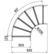 OBO Bettermann - Bogen für Kabelleiter Bogen LB 90 650 R3 A4 90 Grad