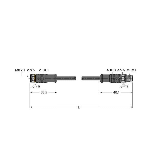 Turck - Konfektioniertes Sensor-Aktor-Kabel Aktuator- u. Sensorleitung PKGS4M-1-PSGS4M/TXL PUR − 1 Stück