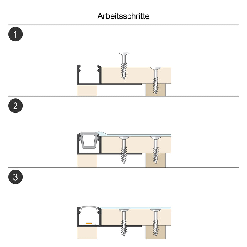 EVN Lichttechnik - Mechanisches Zubehör/Ersatzteile für Leuchten Alu-Profil m. Abdeckung APTB1AM200 opal, 2m