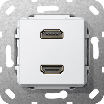 Gira - Einsatz/Abdeckung für Kommunikationstechnik HDMI 2fach Kabelpeitsche 567203 rws