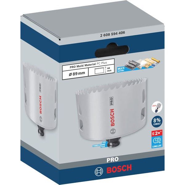 Bosch - Lochsäge PRO Multi Material PC Plus 2608594406 Lochsäge, 89 mm