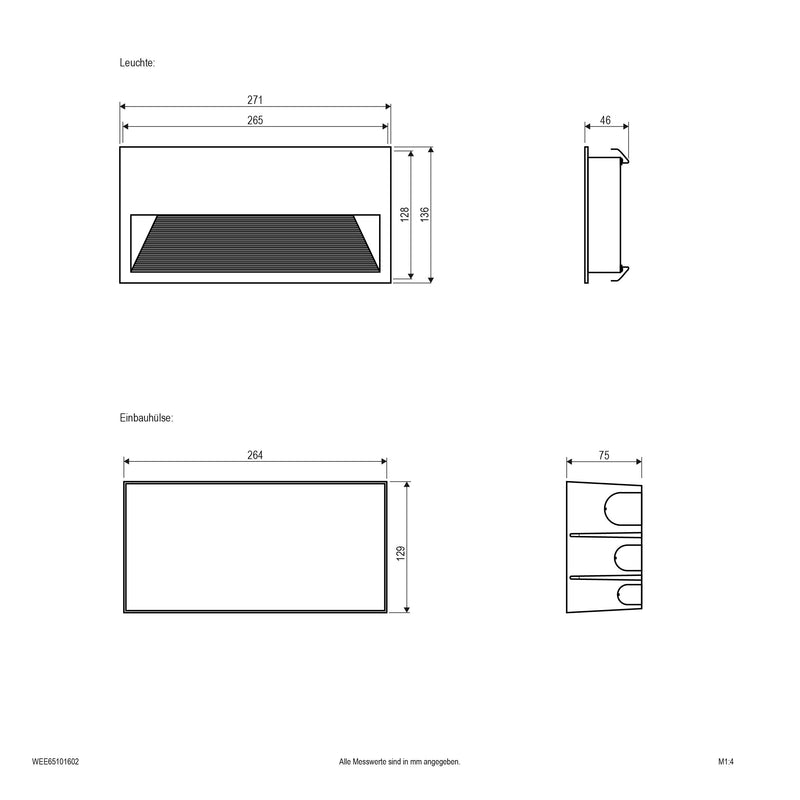 EVN Lichttechnik - Decken-/Wandleuchte LED-Wandeinbauleuchte WEE65101602 IP65