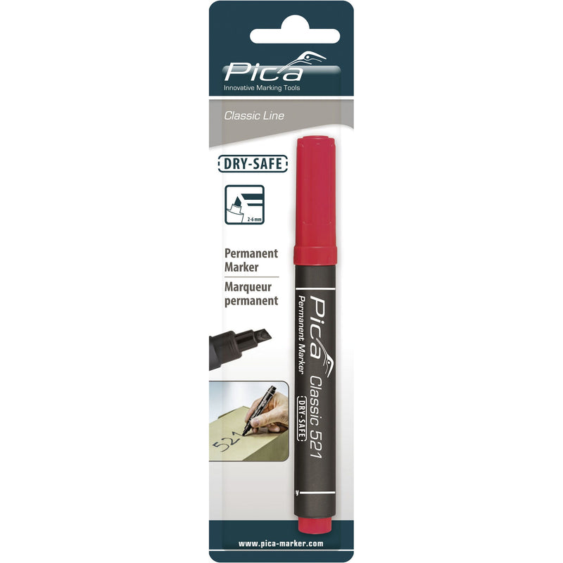 Pica-Marker - Markierungsstift Permanent Marker 521/40 rot, 2-6mm