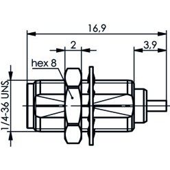 Telegärtner - Koax-Steckverbinder SMA-Einbaubuchse 50Ohm 100024708 AU 608 − 5 Stück