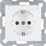 Berker - Steckdose SCHUKO-Steckdose pws/gl 41498989 m.Beschriftungsfeld