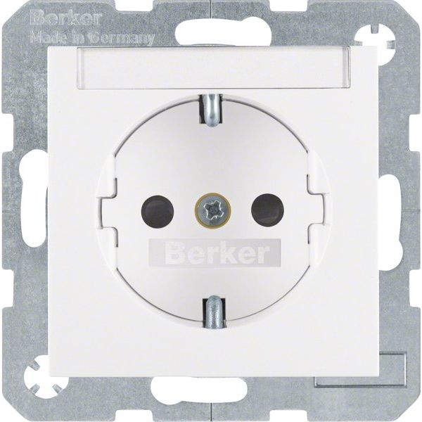Berker - Steckdose SCHUKO-Steckdose pws/gl 41498989 m.Beschriftungsfeld