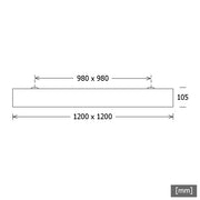 LTS Licht&Leuchten - Decken-/Wandleuchte LED-Anbauleuchte PLL521200302/DALI ws 197W 3000K 15029lm