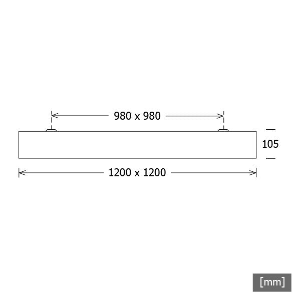 LTS Licht&Leuchten - Decken-/Wandleuchte LED-Anbauleuchte PLL521200302/DALI ws 197W 3000K 15029lm