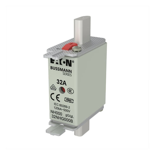 Eaton - Messersicherung Sicherungseinsatz Nieders. NH FUSE 32#32NHG000B 32A AC 500V 120kA − 3 Stück