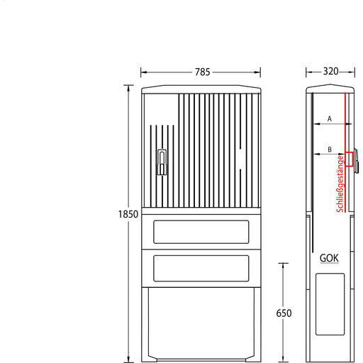 uesa - Gehäuse/Schaltschrank (leer) Säule A100-1850 1850x785x320mm