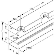 Niedax - Geräteeinbaukanal Gerätekanal-Unterteil GKU 170-78T100 S − 4 Meter
