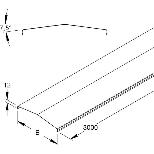 Niedax - Deckel für Kabeltragsystem Deckel für MTC Gitterrinne MTCC 150/7.5° S 161x3000mm − 3 Meter