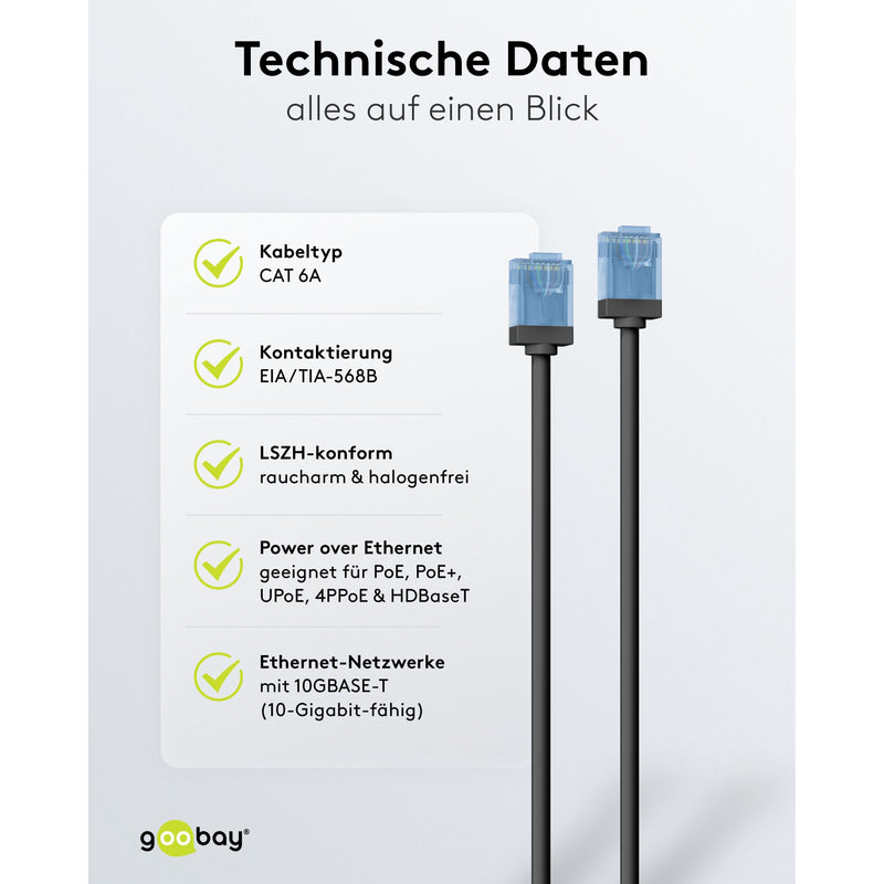 Goobay - Patchkabel Kupfer Patchkabel U/UTP Cat6 74233 Ultraflexibel,slim,s