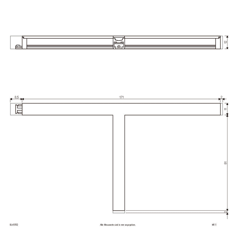 EVN Lichttechnik - Decken-/Wandleuchte LED-Anbauleuchte 24V SLVST02 3000K, T-Stück