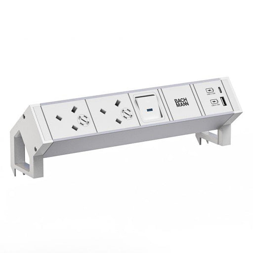Bachmann - Multi-Tischsteckdose Steckdosenleiste 937.418 DESK2 ALU WHITE