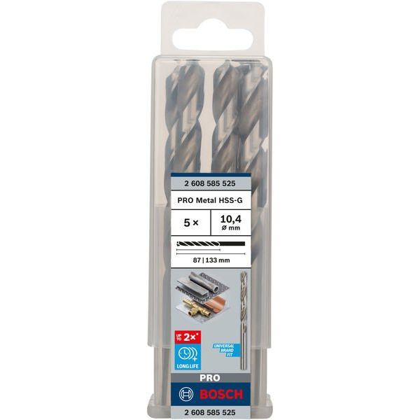Bosch - Bohrer PRO Metal HSS-G 2608585525 Spiralbohrer 10,4 x