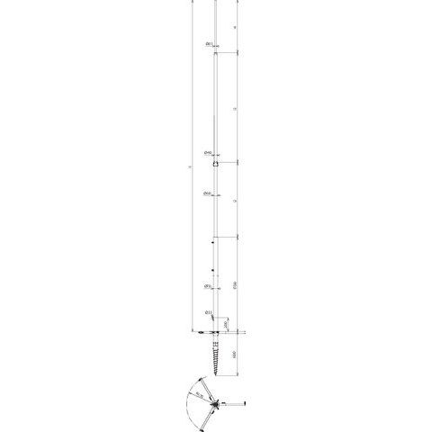 DEHN - Fangeinrichtung für Blitzschutz Tele-Blitzschutzmast TBM 11M SCFU STTZNAL ÜFL 11m St/tZn-Al
