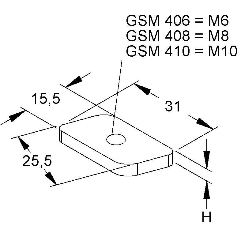 Niedax - Gleitmutter GSM 410