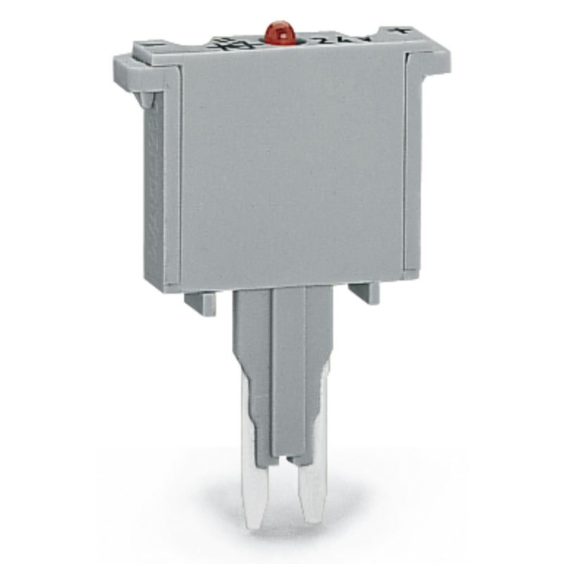 WAGO - Bauelementestecker Sicherungsstecker 280-850/281-415 Leuchtanzeige,grau − 100 Stück