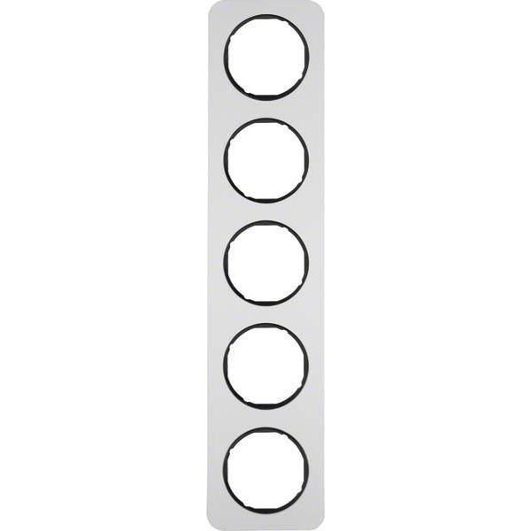 Berker - Abdeckrahmen Rahmen Alu/sw 10152184 5fach