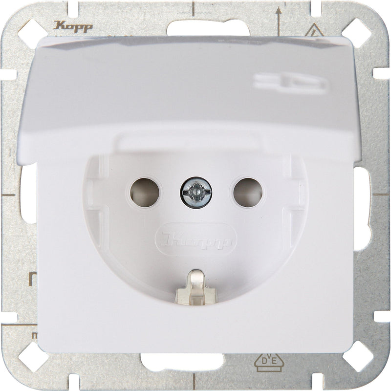 Kopp - Steckdose HK05 - Schutzkontakt- 920802008 Steckdose, arktis-ws − 3 Stück
